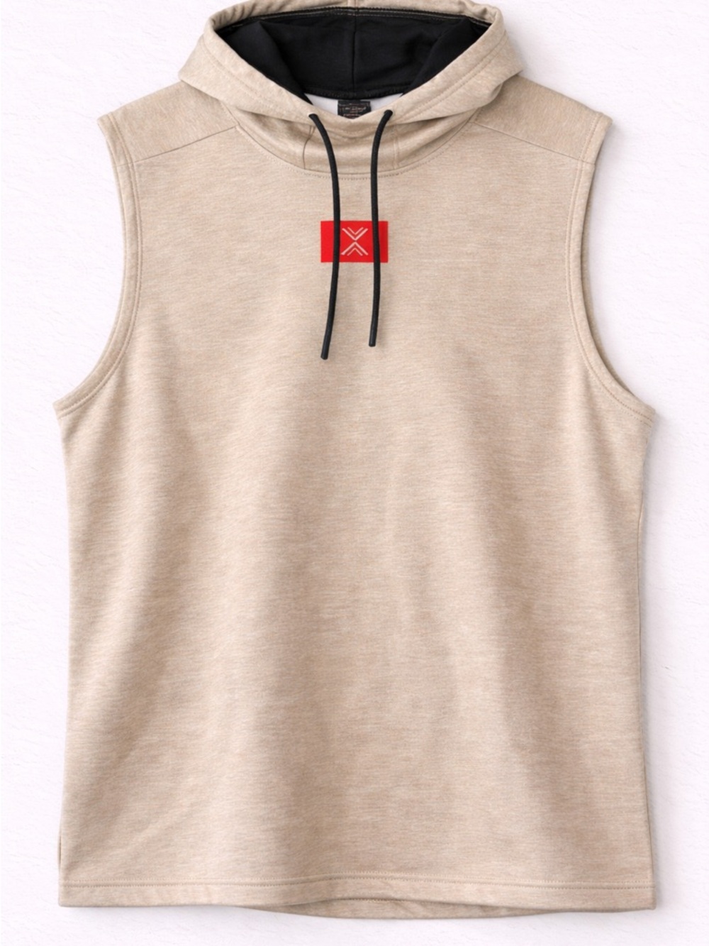 Xersion Sleeveless Hoodie Tank Beige Athletic Gym Top Men’s Size M